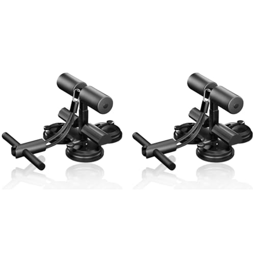 Proberos® Sit up Bar with Triple Strong Suction Base Adjustable Height Detachable Resistance Band Puller Portable Fitness Device for Abs Core Upper Body Workout Home Exercise Equipment 2 PCS