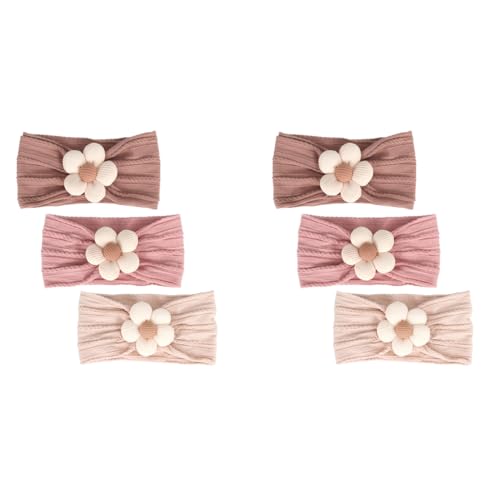 SNOWIE SOFT® 6PCS Baby Headband Stretchy Cute Flower Hairband Set for Girls Bands Shower Gift Newborn Essential Products