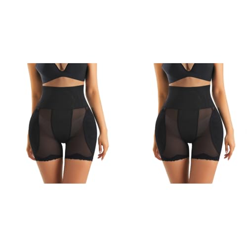 PALAY® Hip Pads for Women Hip Dip Pads, Enhancer Shapewear for Women High Waist Shapewear Butt Lifter Pad Panties, M 2 PCS Black