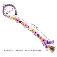 PATPAT® 2Pcs Princess Rapunzel Wig Long Braid Tiara Headband Elsa Dress Accessories for Girls Elsa Flowers Dess up Hairpiece Kids Costume Wigs for Girls Party, Cosplay, Halloween