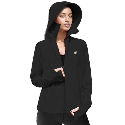 Venzina® Women's UPF 50+ Lightweight Athletic Jacket UV Sun Protection Full Zip Cooling Hoodie Long Sleeve Sunscreen Protective Clothing for Women for Outdoor Hiking