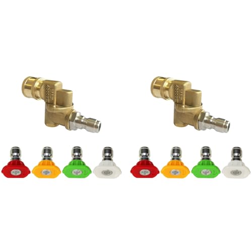 HASTHIP® Pressure Washer Accessories Kit Flexible Spray Nozzles Adapter & 8PCS Quick Connect Universal 1/4 Inch Pressure Washer Accessories