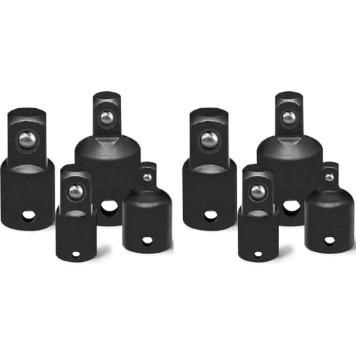 Serplex® 4 Pc Socket Adapter Reducer Set 4 Sizes Including 1/2 to 3/8 3/8 to 1/4 Adapters Chrome Vanadium Steel 8PCS