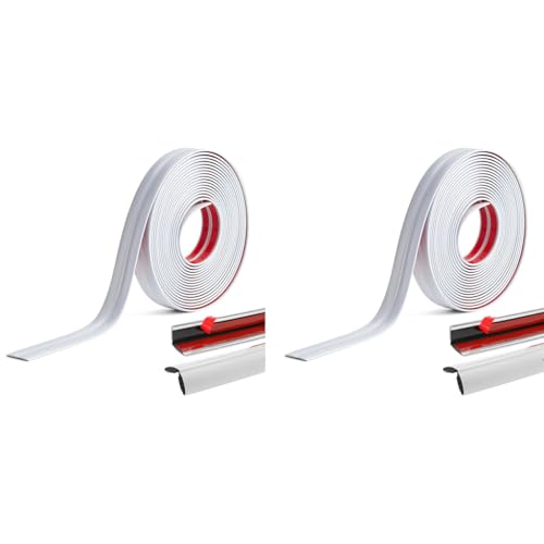 HASTHIP® 9.84ft Wall Molding Trim Waterproof L-Corner Self-Adhesive PVC Guard Cuttable Customized 2 PCS