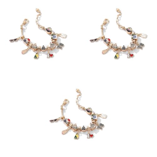 SANNIDHI® Taylor Charm Bracelet for Women Taylor Swift Merchandise Golden for Teen Girls Fashion 1988 TS Enamel Charms Album Inspired Friendship Bracelets Music Lover Jewellery Gift 3PCS