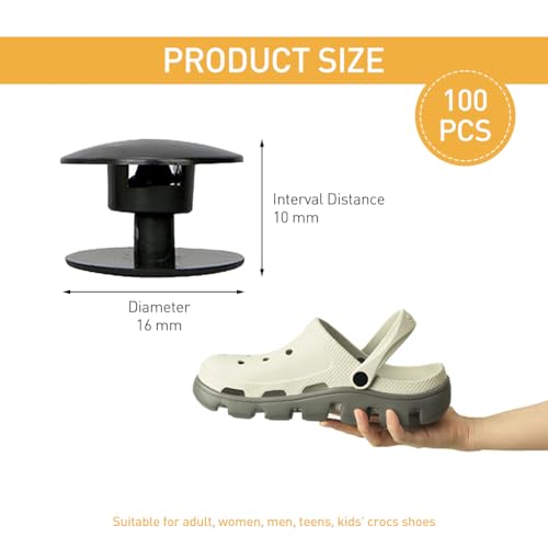 ZIBUYU® 200PCS Replacement Rivets for Crocs Shoes Strap Repair Rivet Backstrap Fastener Button Shoe Repair Buttons