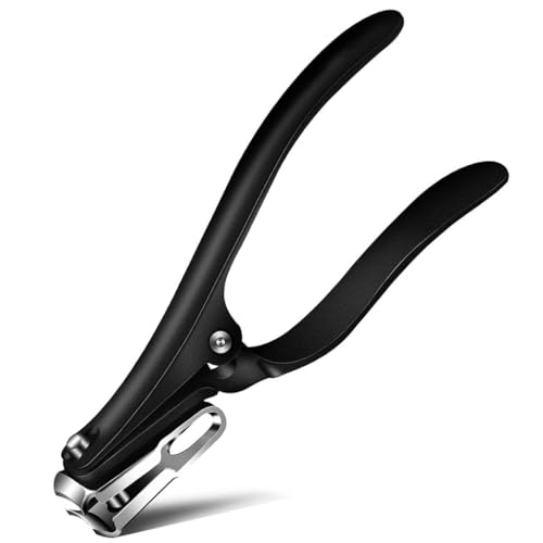 MAYCREATE® Nail Clipper for Thick Nail Stainless Steel Wide Open Nail Clipper 360 ° Flexible Nail Clipper with Anti-Splash Curved Blade,  4.5 inches Long Handle Nail Clipper  for Toe Nail, Finger Nail