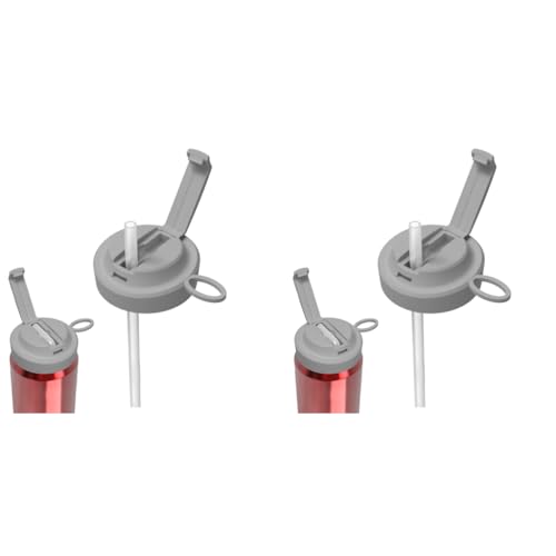 HASTHIP® Soda Can Lids with Silicone Straws Covers BPA-Free Reusable for Beverage Juice Seltzer 2PCS