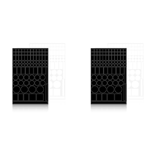 HASTHIP® 2 Sheets Blackout Stickers 140PCS Multi Sized Shaped LED Indicator Cover Self Adhesive Dot for Lights Wall Switch Air Conditioner TV More