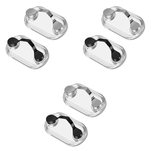 HASTHIP® 6PCS Magnetic Eyeglass Holder Glasses Specs Stainless Steel Name Tag Badge Sunglasses Clip Magnet Hook Pins onto Clothes to Keep Eyewear Safe Black Silver