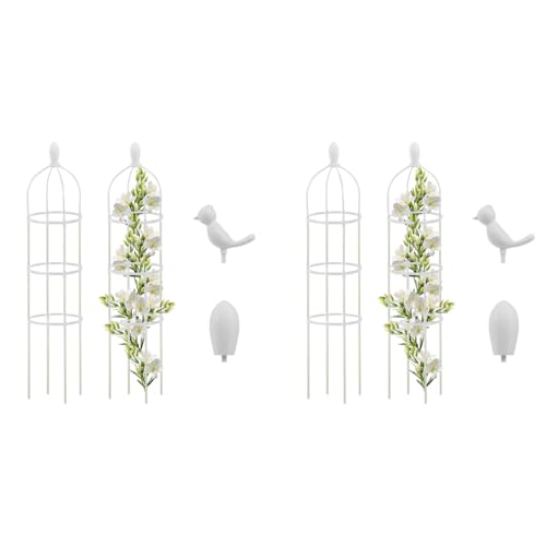 HASTHIP® Garden Plant Support for Climbers - Obelisk Trellis for Climbing Plants - 120CM Plastic Creeper Plant Support - DIY Adjustable Plant Climber Support for Clematis, Climbing Roses, Tomato, Ivy 2 PCS