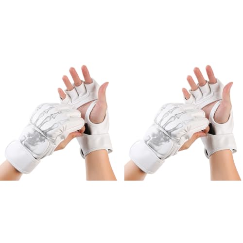 Optifit® Boxing Gloves for Adult PU MMA with Wrist Wrap Fingerless EVA Foam Insert Sport for Muay Thai and Sparring Sessions 2 PCS