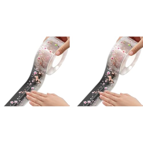 HASTHIP® 3M x4.2CM PVC Trim Tape Self-Adhesive for Kitchen Sink Corner Line Sticking Strip Washable Caulk Waterproof Repair Bathtub Bathroom Basin 2PCS