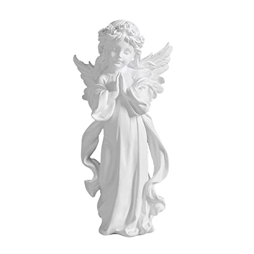 HASTHIP® Praying Girl Angel Statue, Memorial Resin Wings Cherubs Sculpture for Decoration, Living Room, Shelf, Mantel, Home Decor Ornament, Perfect for Gifting, 3.54 * 7.48 Inches