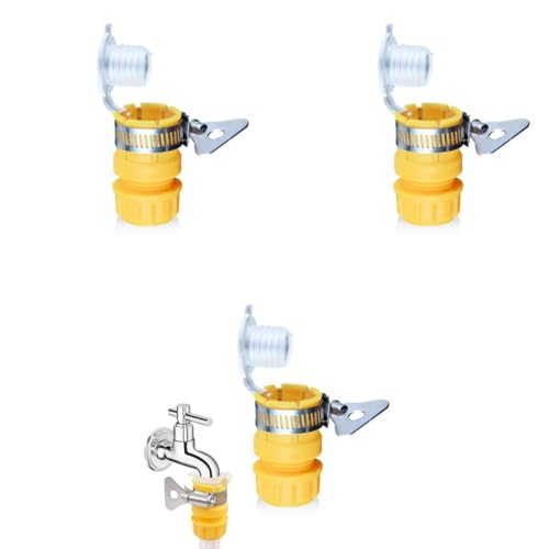 HASTHIP® Universal Water Tap Adapter 4/6 Point Faucet Anti-Leakage ABS Quick Release for Pipe 3 PCS