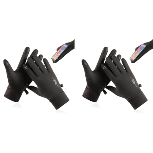 Proberos® Sun Protection Riding Gloves Isolate UV Touch Screen Warm Anti-Slip Fashion Unisex Thermal Outdoor for Running Cycling Hiking Size M 2PCS