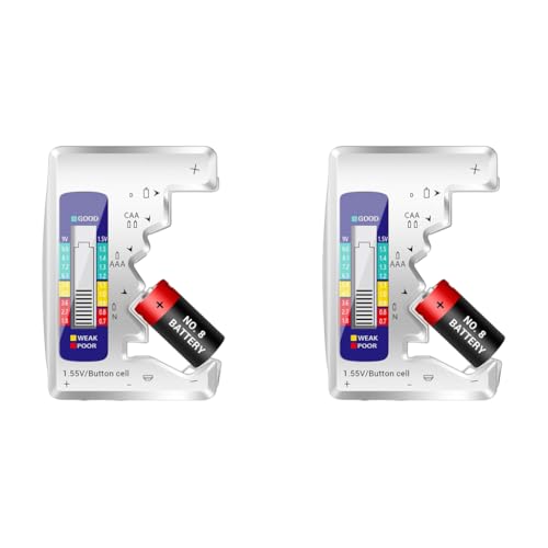 Serplex® Battery Tester Checker Digital Capacity Level for AAA AA 9V C D N 1.5V Button Mini Batteries Accurate Cell Power Not For Rechargeable 2 PCS