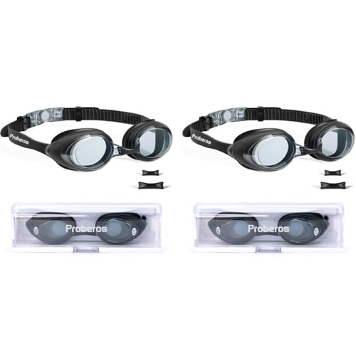 Proberos® Short-sighted Swimming Goggle for Men Women Nearsighted Silicone Waterproof Anti-Fog -4.5 Diopters 2 PCS