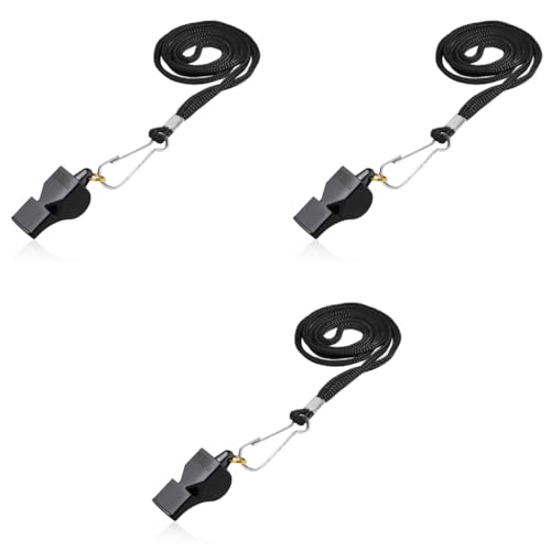 Proberos® Whistle for Sports Coach with Lanyard Professional High Sound Hyper Referee Coaches Life Guard Self Defense Survival 3 PCS