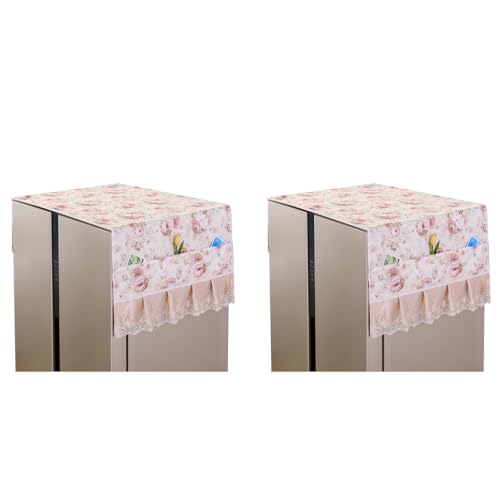 HASTHIP® Fridge Cover Fashion Floral Print Refrigerator Dust Proof with Pockets Universal Fit Kitchen Home Appliance Roofcover 70x170cm 2 PCS