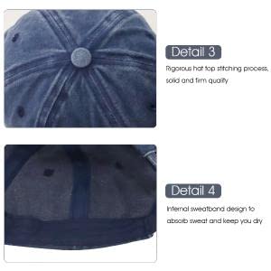 Zibuyu Baseball Cap for Outdoor Sports with Adjustable Buckle and Cotton Denim | Navy Blue