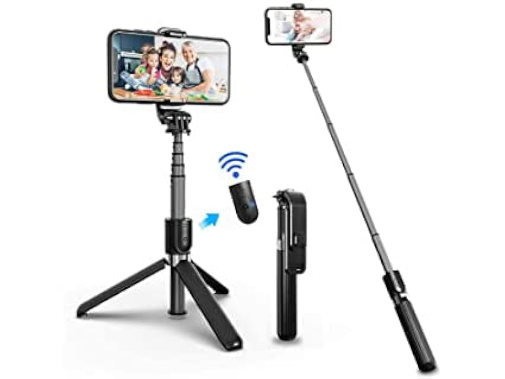 Verilux® Bluetooth Extendable Selfie Stick,Mini 3 in 1 Aluminum Detachable Phone/Camera Selfie Stick with Wireless Remote& Tripod for All Smart Phones--7.48inch Upgrade Selfie Stick