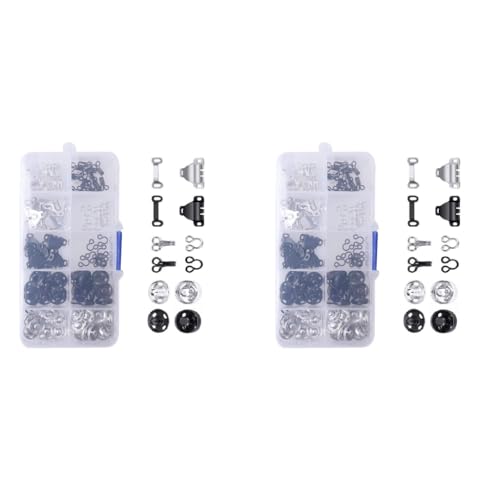 HASTHIP® 50 Pairs Hook and Eye Sewing Button Kits 3 Styles for Garment Skirt Shirt Pants Closures 2PCS
