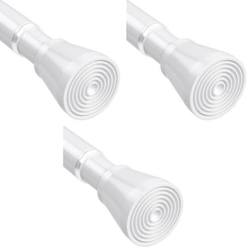 HASTHIP® 28.7-43 inches Retractable Curtain Rod Tension Rod 13mm Diameter Multipurpose Metal Window Safety Bar Detachable Hanging Rod for Wall X3