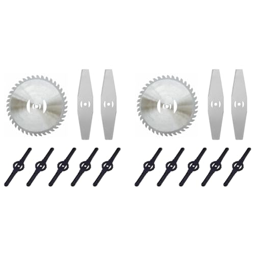 HASTHIP® Universal Grass Trimmer Blade Grass Cutter Heads Replacement 15CM Dia Alloy Round Cutting Weed Machine Accessories with 14PCS Saw Blade 5 PCS Plastic Blades
