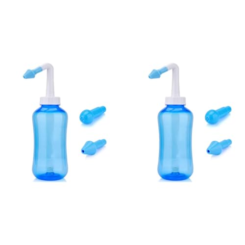 HANNEA® Nose Wash System Clean Sinus Allergies Nasal Pressure Neti Pot For Children And Adults 300ml 2PCS