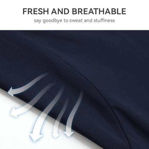 Venzina® UPF 50+ Sun Jacket for Men Long Sleeve Zip-up Sun Jacket with Zip Pocket, Removable Hat, Quick Dry Loose-fit UV Protection Clothing for Driving, Riding, Hiking, Dark Blue, L