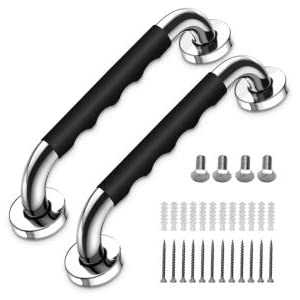 ELEPHANTBOAT Stainless Steel Shower Grab Bar 2 Pack 12 in with Anti Slip Silicone Grip | Supports 500 lbs