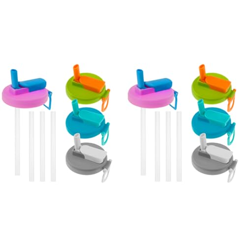 HASTHIP® 4 Pack Reusable Soda Can Lids with Silicone Straws BPA-Free Airtight Seal Spill-Proof Easy to Use Fits Standard 12oz 16oz Cans 2 PCS