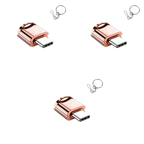 Verilux® Micro SD Card Reader Mini Type C TF with Keychain USB to SD SDHC SDXC OTG Memory Compatible Laptops MacBook 3PCS