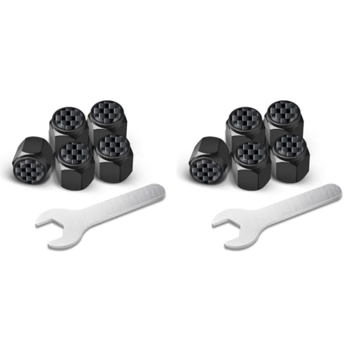 STHIRA® 10PCS Metal Valve Caps for Car Tyre Rust Resistant Stem Caps with Wrench Tool Universal Tire Valve for All Models 1.1x1.2cm