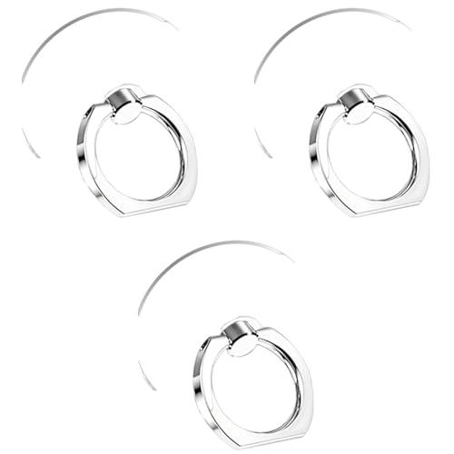 ZIBUYU® Metal Phone Ring Grip Desk Support 360 Rotatable Folding Strong Adhesive Clear Round Acrylic Backing for Case 3PCS