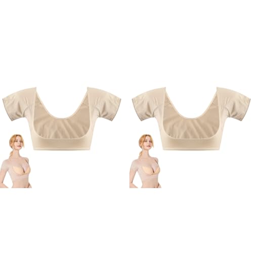 HANNEA® Underarm Sweat Vest Sweat Pad for Women Girls Breathable Armpit Pads Washable Padded Guard Vest Size M Suit for 45-60kg 2PCS