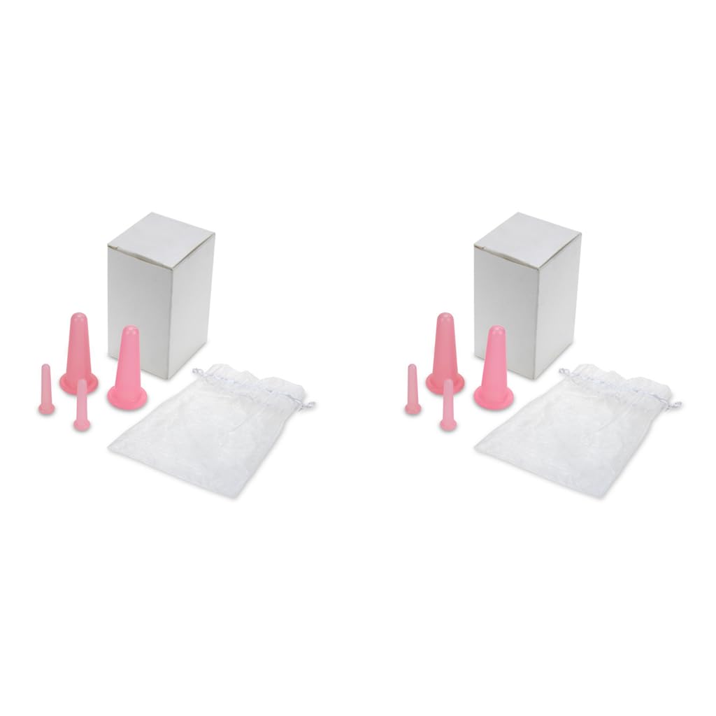 ZIBUYU Facial Cupping Kit with 4PCS in 2 Sizes for Face and Neck | Gentle Silicone Cups