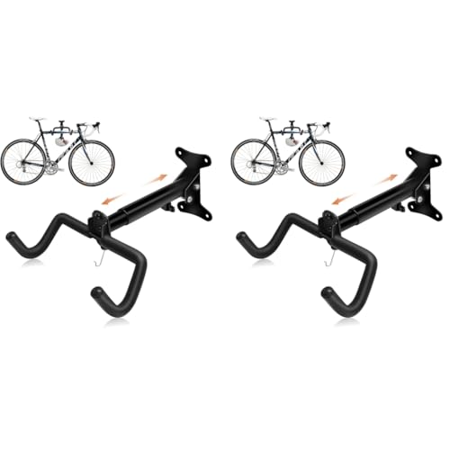 Proberos® Bike Cycle Wall Mount Stand Garage Rack Organizer Bicycle Hanger Storage System Retractable Mounted for MBT Road Kids Indoor 2 PCS