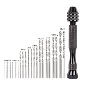 ZIBUYU Hand Twist Drill Bits Set Delicate Manual Work Micro Drill Bit Set for Jewelry, Metal Wood, Electronic Assembling and Model Making - 25 Pcs