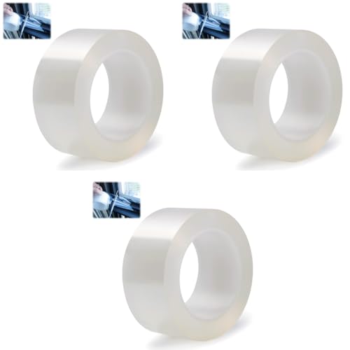HASTHIP® Transparent Gel Tape 2 Inches x 33ft Window Gap Sealing Adhesive Strips Removable Windproof Waterproof Weather Utility Caulk for Bathroom Kitchen 3PCS
