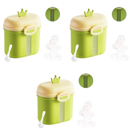SNOWIE SOFT® 360G Baby Formula Dispenser with Scoop and Leveller Foodgrade PP Double Layer Anti-Leak Milk Powder Storage Container BPA Free Multi 1 Count 3PCS