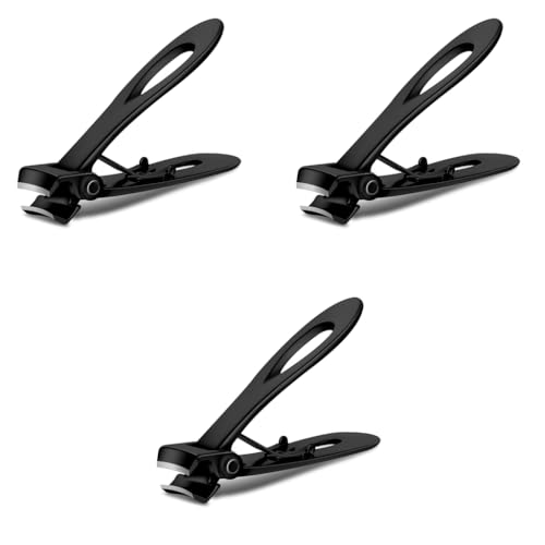 ZIBUYU® Nail Cutter Wide Jaw Opening Nail Clippers for Thick Nails Set for Adults Big Small Toe Clippers for Men Women Stainless Steel 3PCS