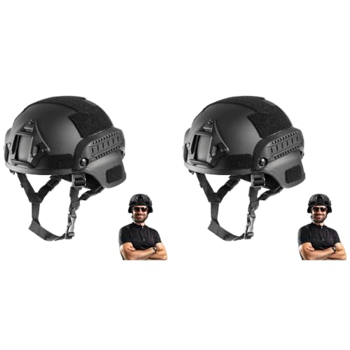 Proberos® Tactical Helmet Strap Anti-Impact High Strength ABS Military Modularity with Adjustable Chin Mount for Multicam Sports CS Game 2 PCS