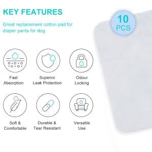 Qpets® Pet Use Breathable Reusable Dogs Diapers Female with 6 Absorbption Cotton Pad Comfort Reusable Doggy Diapers for Female Dog, Puppy(L, Recommended Waist 15.7''-19.2'')