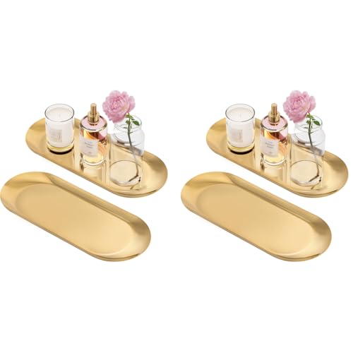 HASTHIP® 4PCS Golden Trays Stainless