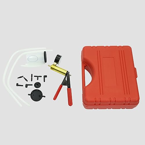STHIRA® Auto Brake Bleeding Kit Hand-Held Vacuum Pump Pressure Tester Gauge Set Brake Clutch Oil Bleed Manual Fluid Bleeder Tool for Car Motorbike Motorcycle Repair 3 PCS