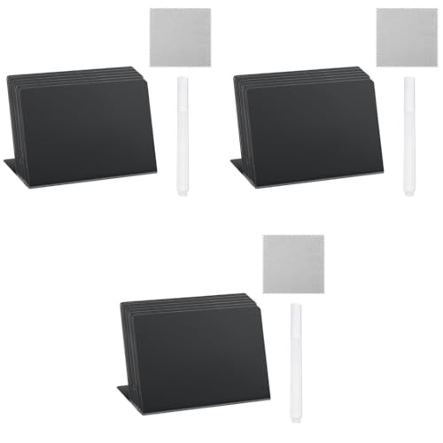 Climberty® 36PCS Reuseable Price Display Stands 4 x 3 Chalkboard Stand for Displaying Dish Name with White Marker Wipe Cloth Versatile Small Stand Buffet Party Bakery