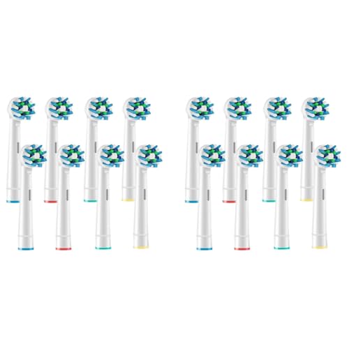 MAYCREATE® Replacement Brush Heads Compatible With Pack of 8 Generic Crossaction Electric Toothbrush Heads For Oralb Braun Bases White 2 PCS
