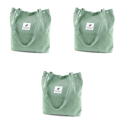 PALAY® Tote Bags For Women Corduroy Solid Color Large Capacity HandBags Stylish Shoulder Bag for School Work Shopping Travel Daily Use 3 PCS